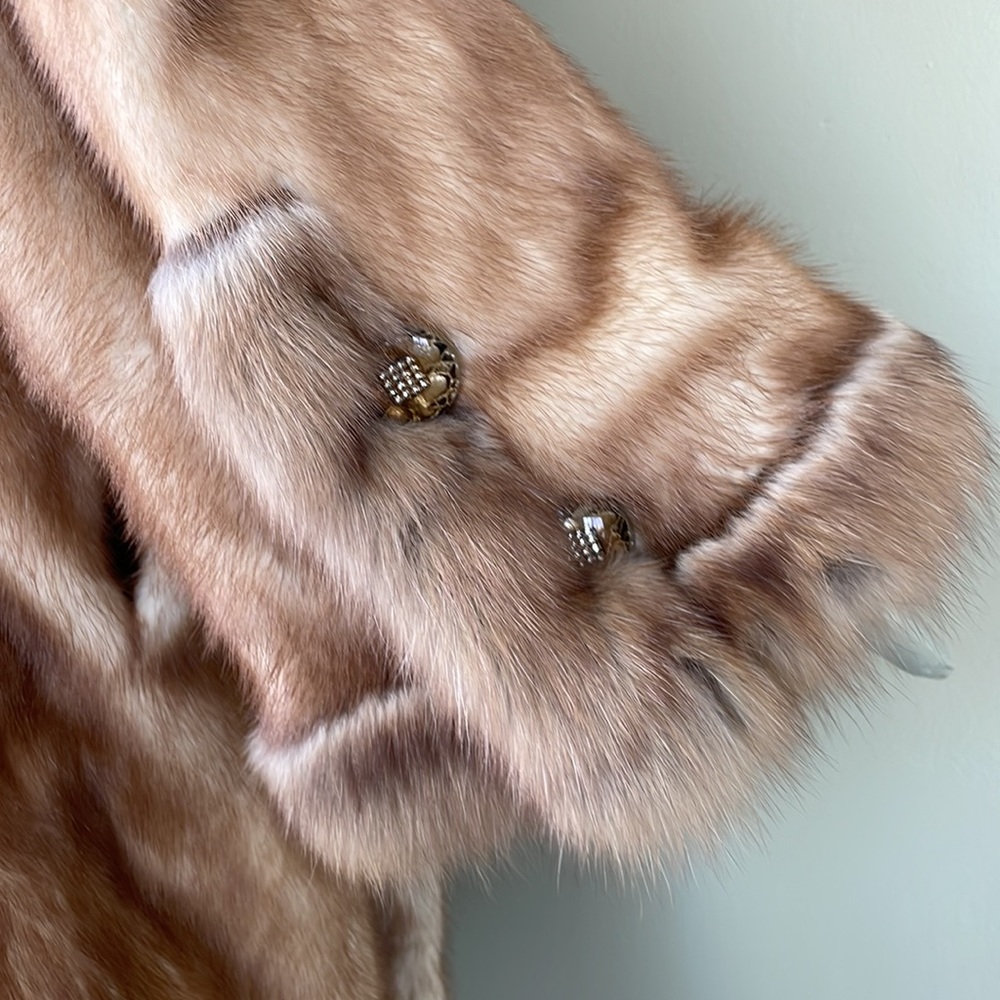 Fur Mink Coat Mustela Visone Made in Italy Size L Excellent! - Picture 4 of 16